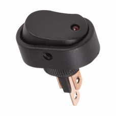 Переключатель-клавиша овальная 2-полож. 3-конт. (12V 30A) с подсв. желтая